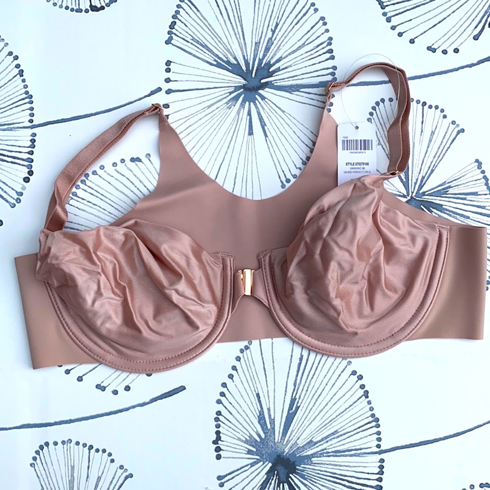 NWT SOMA Vanishing 360 Bra  Unlined, Front Clasp with Underwire ROSE 💜 unused